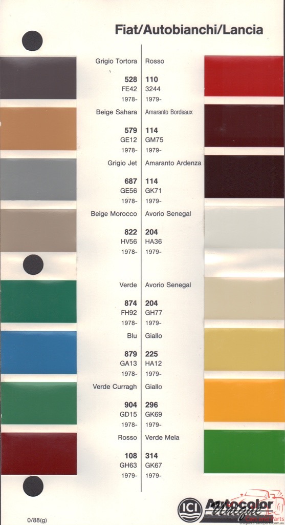 1978-1983 Fiat Paint Charts Autocolor 8